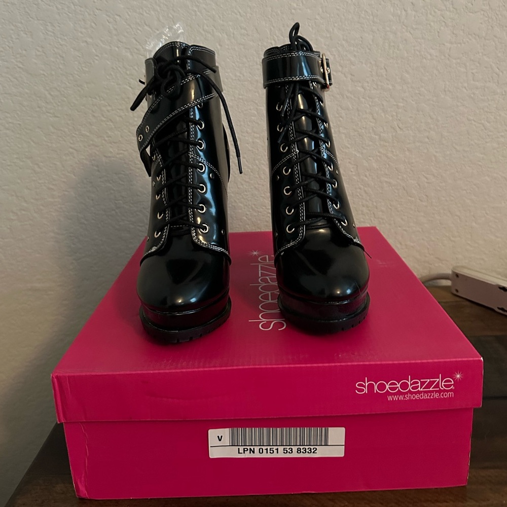 Black Dramatic Black Boot Heels - image 2